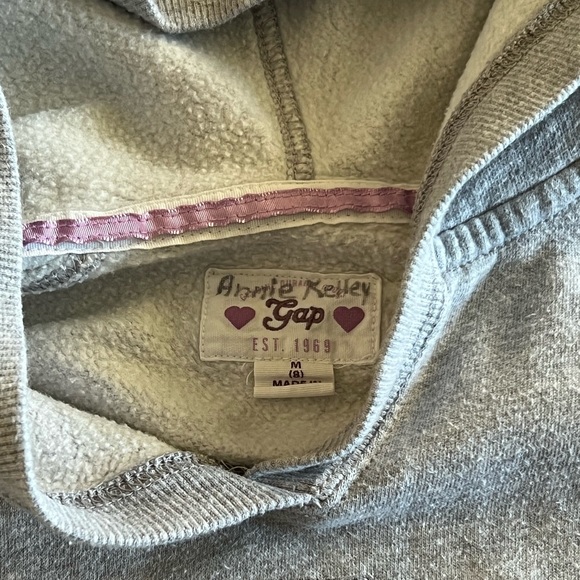 GAP Kids Long Sleeve Hoodie Sweatshirt Girl Size M(8) Gray with Purple Lettering - Picture 5 of 5